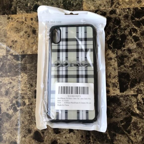 iPhone XS Max 6.5 Inch Plaid Green Phone Cover Case New Open Package - Picture 10 of 12